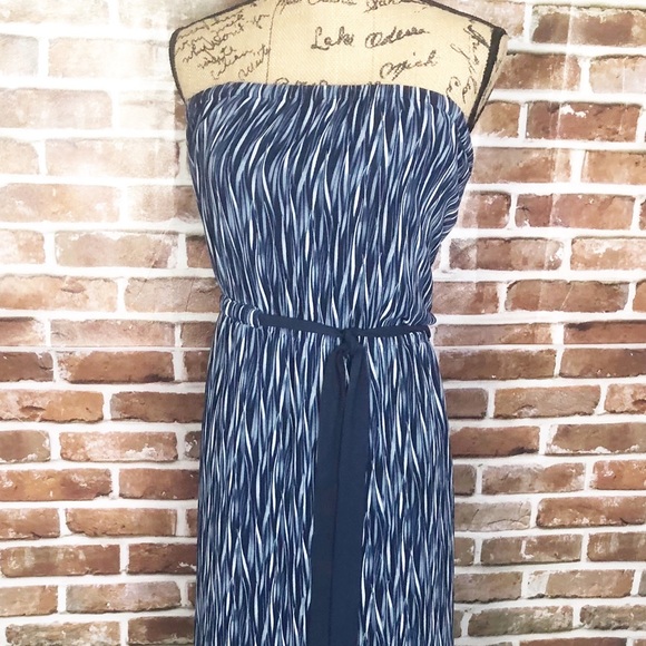 SOLD-Lane Bryant Blue Flowy Halter Top Maxi Dress - Picture 7 of 8